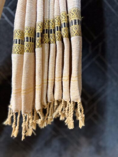 Chic Off White Velvet Shawl - 1 Pc Plain Design - Image 2