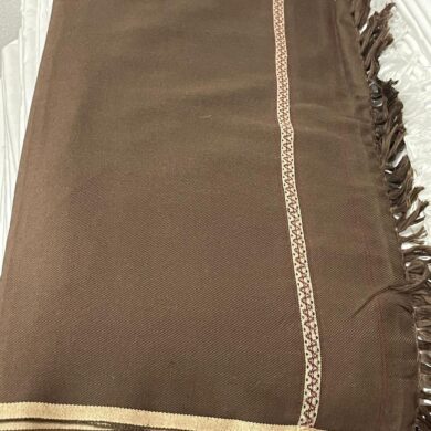 Luxurious Wool Shawl - 1 Pc of Plain Brown Elegance - Image 2