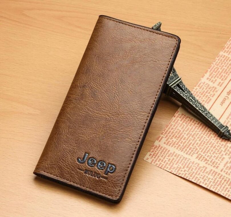 Men's Stylish Slim PU Leather Wallet - 1 Pc - Available In Light Brown, Black, Dark Brown