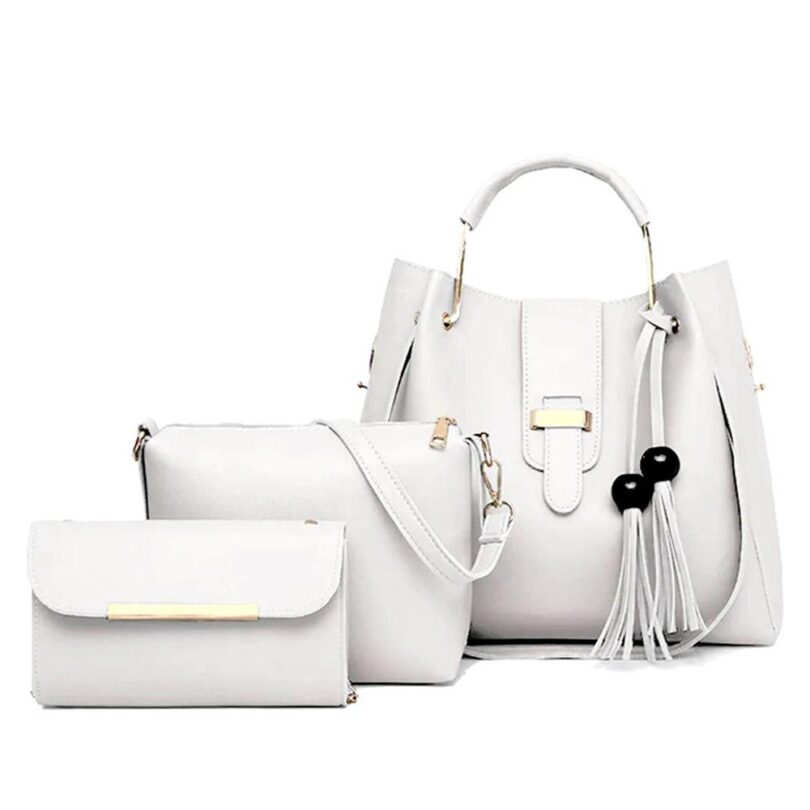 Bag X-Pu Leather Alexa 3 Piece White Handbag