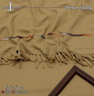 Mustard Wool Embroidered Shawl - 1 Piece - Image 2