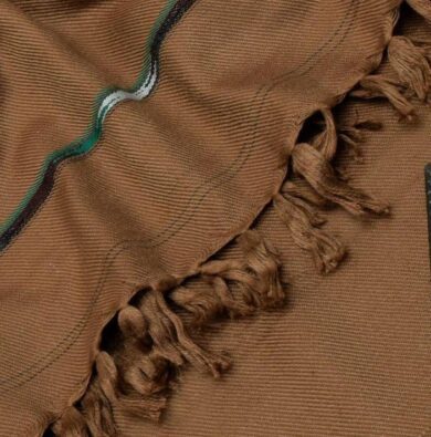 Exquisite Embroidered Wool Shawl - 1 Piece in Luxurious Brown - Image 2